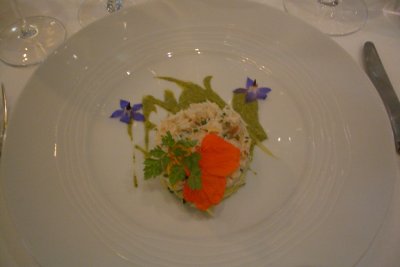 Crabmean with borage flowers